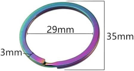 35mm/1.38” Rainbow Color Flat Key Chain Rings Metal Split Ring for Home Car Keys Organization DIY (20) image 4