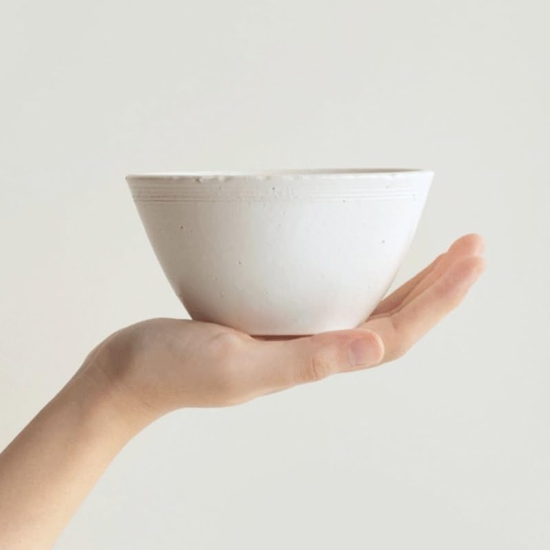 Irregular Edge Ceramic Soup Bowl White Porcelain Relief Instant Noodle Rice
