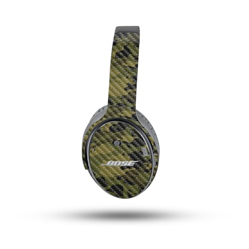 Image of MightySkins Carbon Fiber Skin Compatible with Bose QuietComfort 35 II Headphones - Green Camouflage | Protective, Durable Textured Carbon Fiber Finish | Easy to Apply