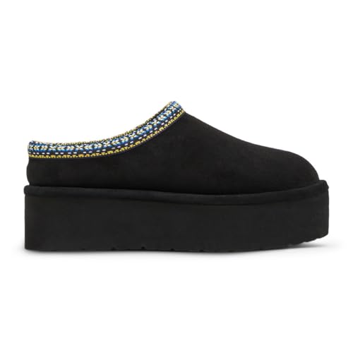 Madden Girl Pantuflas Elyse-w para mujer, Tela negra, 40.5 EU
