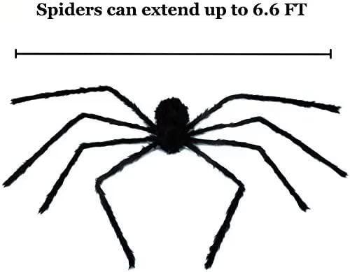 Aiseno Halloween Decorations 200" Spider Web And 78" Giant Spider Virtual Realistic Hairy Spider For Indoor Outdoor Decor #TOP2
