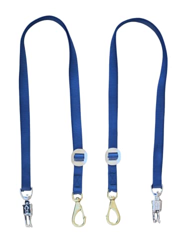 Tack Shack of Ocala Nylon Cross Ties, Set of 2 Cross Ties, Cross Ties for Horses, Quick Release Cross Ties, Stable Supplies, Stable Supplies for Horses (Navy)