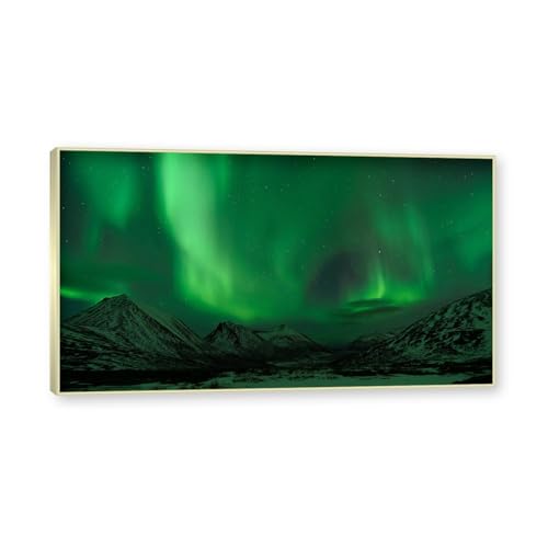 Tableau sur Toile Aurore Boréale Verte pour Transformer l'Ambiance de Votre Chambre