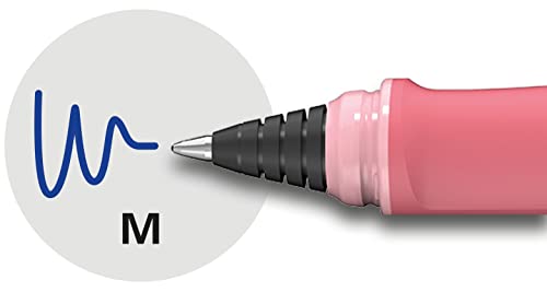 Image of Schneider Ray Cartridge Rollerball Pen, Blue Ink, Coral Barrel, Rubberize Grip, Medium Stainless Steel Tip, Refillable Ink Cartridge, 1 Each (187806)