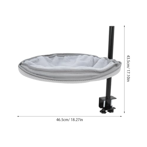 Lit pour chat de bureau rotatif 360 hamac en maille gris réglable stable