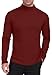 KUYIGO Men's Long-Sleeved Bottoming Knit Tops Slim fit for Fall and Winter with Large Size Tops Wine Red