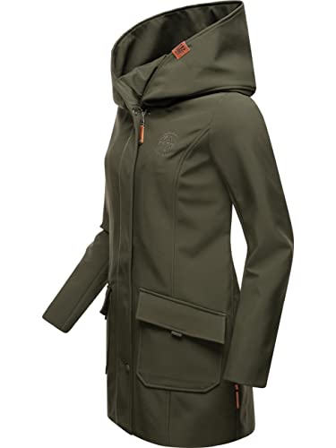 Chaqueta softshell larga para mujer MARIKOO impermeable con capucha ajustable para exterior 2