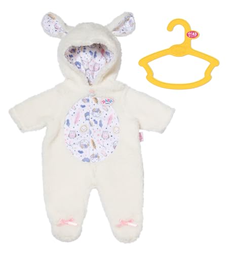 BABY Born Anzug im Schäfchenlook - Strampler mit Kapuze & Schäfchen-Ohren - Hochwertige Puppenbekleidung - Puppenzubehör für alle Puppen der Größe 43 cm