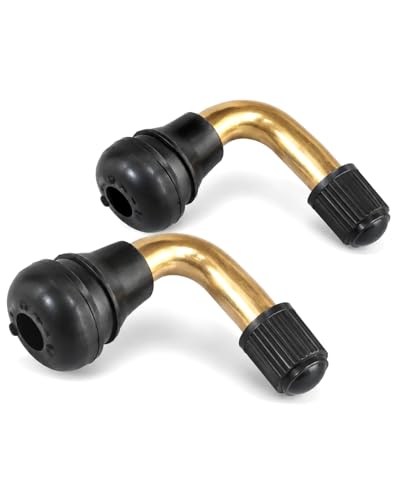 TISCH Valves Pneu Moto PVR60 90° Coudées Tubeless, 2 Pièces Laiton. Gonflage Facile & Maintien Pression Sûr pour Sécurité Optimale.