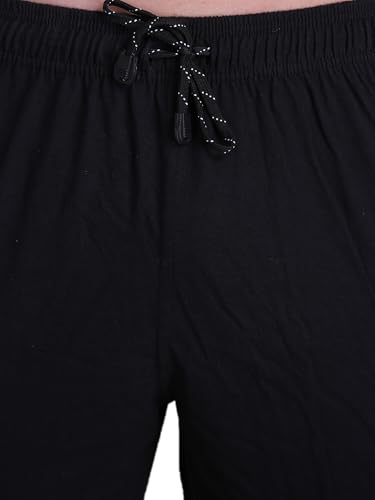 Image of T.T. Cotton Blend Shorts for Men | Regular Fit | Elasticated & Zipper | 2 Sided Pockets & 1 Back Pocket | Solid | Above Knee Length Bermuda Short | Ideal for Casual Outings