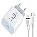 Produktbild Guttlu Ladegerät USB C mit Kabel 20W, USB C Netzteil ist Schnellladegerät Nano Ladestecker Steckdose Kompatibel für iPhone 13 Pro Max 12 Mini 11 XR XS SE X 10 8 7 6S Galaxy S21ultra S20 Note20