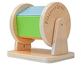 DISCOVERGRO Montessori Wooden Rainbow Spinning Toy Drum | Montessori Baby Toy 3 Months - 2 Years Old + | Educational Toys for Early Development | Baby Montessori Toys