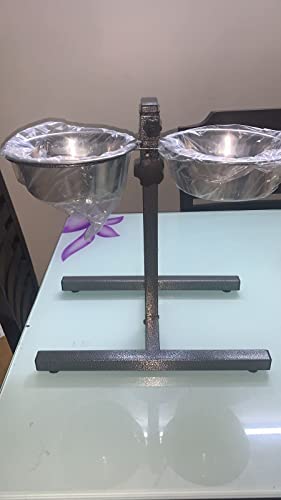 KYZA-Adjustable-Elevated-pet-Feeder-Raised-Dog-Bowls-Dog-Feeding-Station-H-Base-Double-Bowl-Stand-Two-Stainless-Steel-Removable-Bowls-Set-of-2x1890ml-Large
