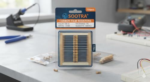 Image of BRANDED Carbon Film Resistor 10K Ohms1 /4 watt 4 Band Tolerance 5% - Total 100pcs | 4 Band, 5% Tolerance