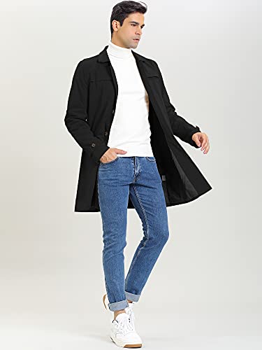 Lars Amadeus Men's Trench Coat Single Breasted Button Down Jacket Long Overcoat3