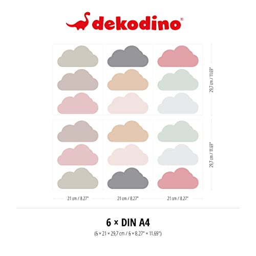 Dekodino® Adesivo murale Nuvole pastello in colori...