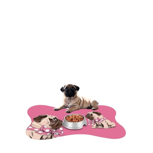 Jogo Americano para Cães Formato Ossinho Tapete Pet para Cães Comedouro e Bebedouro Tamanho 47cm x 3