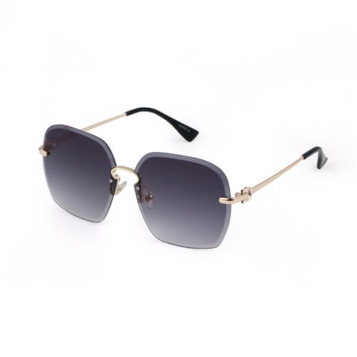 Lunettes de soleil sans bords pour femmes MUTYNE forme polygonale irrégulière et verres océan
