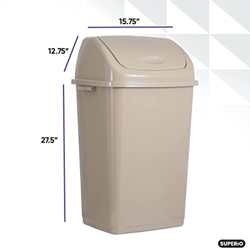 Set de 3 canecas de basura beige con tapa basculante miniatura 3