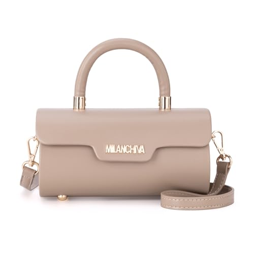 Image of Milan Chiva Top Handle Bag for Women Mini Barrel Crossbody Handbag with Adjustable Strap Elegant Small Purses | Small