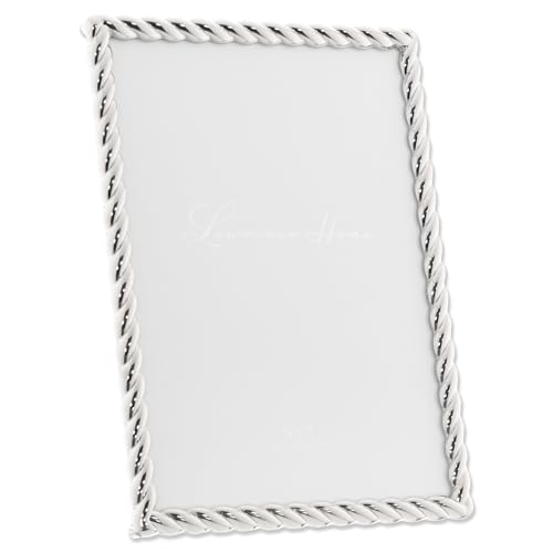 Lawrence Frames 710057 Silver Metal Rope Picture Frame, 5 by 7-Inch