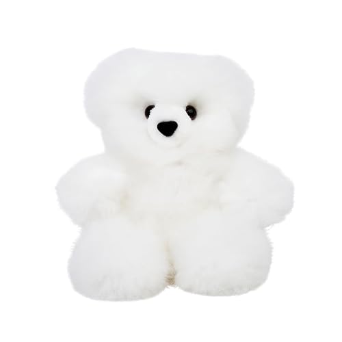 10"- Alpaca Fur Teddy Bear, Handmade Cute Stuffed Animal Toy for Kids, Soft Cuddly Stuffed Bear for Girls and Boys, Plush Teddy Gift for Kids and