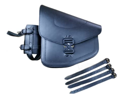 ORLETANOS Odin Blackline Swing Arm Bag Biker Bag Hardtail Frame compatible with Harley Davidson Fatboy Left Breakout Fat Bob Side HD Special Edition Bag Special Edition Side Bag