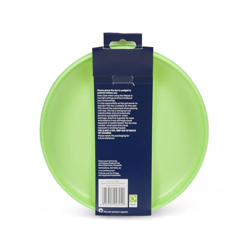 Petface Outdoor Paws Glow In The Dark Frisbee Dog Toy, 23.5 cm (Pack of 1), Yellow - Image 3