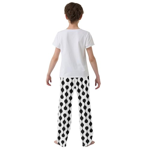 ZZXXB Circle Seamless Boys Long Pants Soft Trousers Elastic Waist Kids Lounge Bottoms with Pockets S-XL3