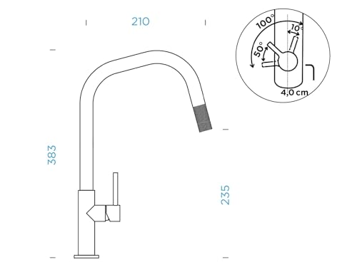 Robinet haute pression SCHOCK Talinos en acier inoxydable - 3