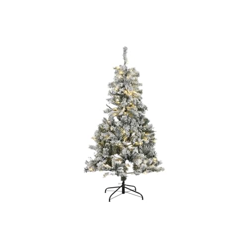Sapin en métal d'architecte 150 LED fini blanc enneigé de prestige
