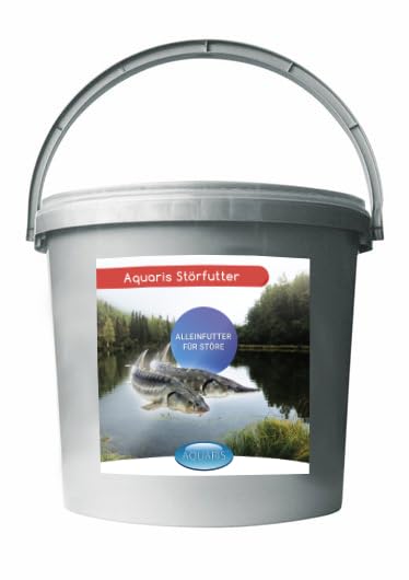 AQUARIS alimento para Peces esturión no enturbia el Agua y Contiene Muchos nutrientes con Elementos útiles y de fácil digestión 3808 g / 5,6 L / 3 mm