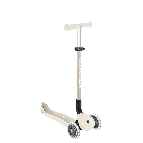 GLOBBER GO-UP Active Lights ECO - 3 in 1 Dreirad, Laufrad und Scooter, 120/80 mm, 3-r&auml;drig, h&ouml;henverstellbar, kokos wei&szlig;