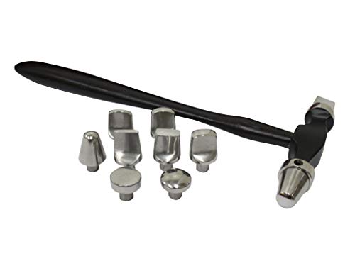 BENCH WIZARD 11-Piece Jewelry Texturizing Hammer Set | Interchangeable Heads | Diverse Textures & Designs | Includes Protective Wooden Case