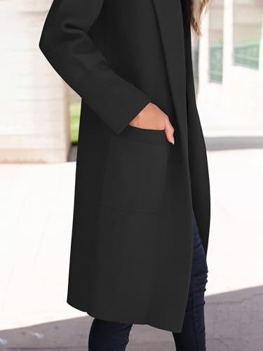 Image of ANRABESS Womens Cardigan Sweater 2026 Fall Outfits Knitted Lapel Long Coats Coatigans