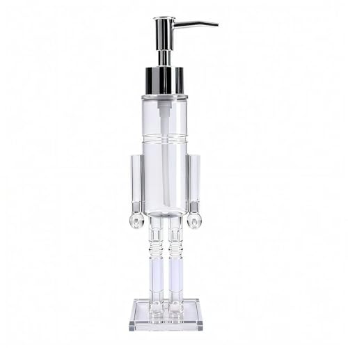 Anqililich Acrylic nutcracker soap dispenser christmas soap dispenser Hand Pump Wash Liquid Container Capacity 150ml Container Decorations for Bathroom and Kitchen