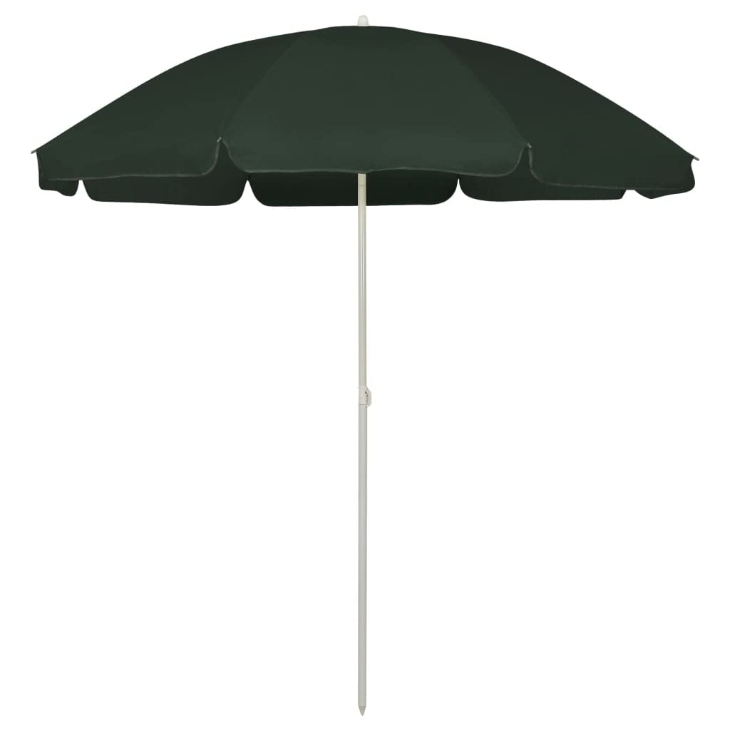 Ombrello da Spiaggia con Palo in Alluminio Blu e Bianco 240 cm, Parasole da Giardino Rotondo con Protezione UV e Design Pieghevole, Materiali Durevoli e Altezza Regolabile