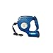 SEIWEI 3-in-1 Retractable Dog Leash LED Light and Poop Garbage Bags Stop & Lock Button 4.5M Pet Leash (Blue)