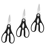 OUNONA 3 Stück Edelstahl Geflügelscheren mit Rutschfestem Kunststoffgriff Multifunktionale Küchen und Fleischschere für Huhn Fisch und Gemüse