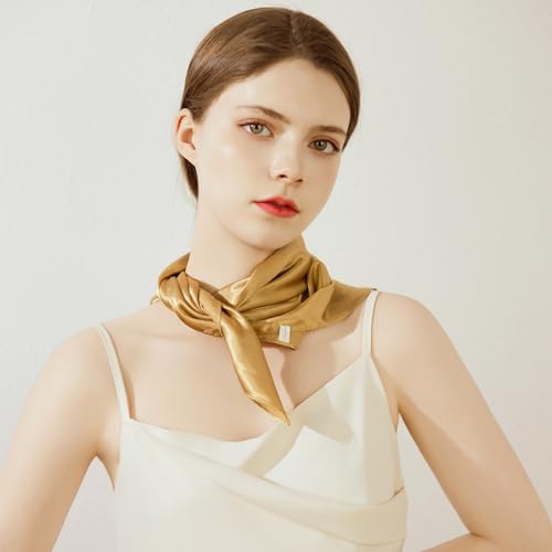 Women Satin Scarf - Vintage 23" Square Neck Scarf for Halloween & Daily Wear4