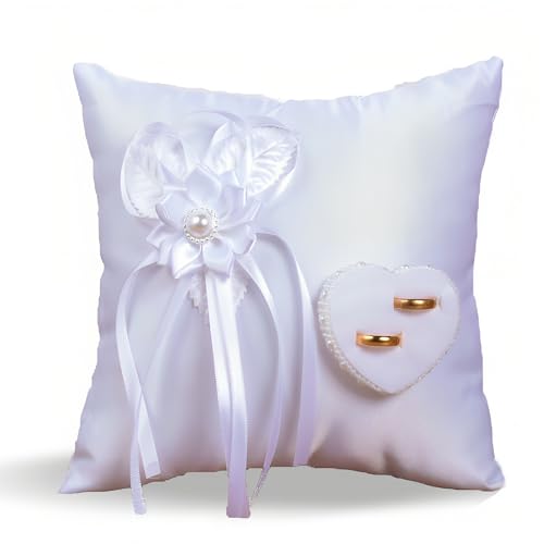 Almohada para Anillos de Boda, Almohada para Anillos de Boda Blancos, Almohada para Anillos de Boda,...