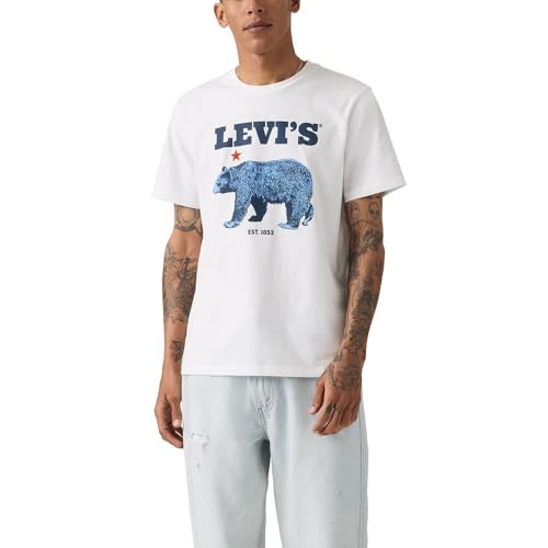 Levi's Men's Graphic Tee (Also Available in Big & Tall), (New) Bear White, Large