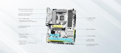 Image of ASRock B860 Steel Legend WiFi 6E LGA1851 Intel Core Ultra (Series 2) DDR5 8666+ (OC) MHz 256GB M.2 ATX Motherboard Thunderbolt SATA3 6.0 Gb /s PCIe 5.0 2.5G LAN HDMI DisplayPort BIOS Flashback