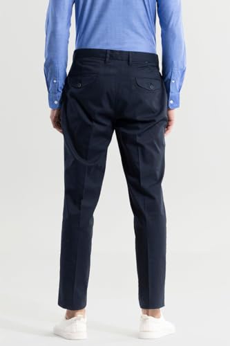 Image of SNITCH Men Trousers | Slim Fit Ankle Length | Smooth Cotton Fabric | Formal