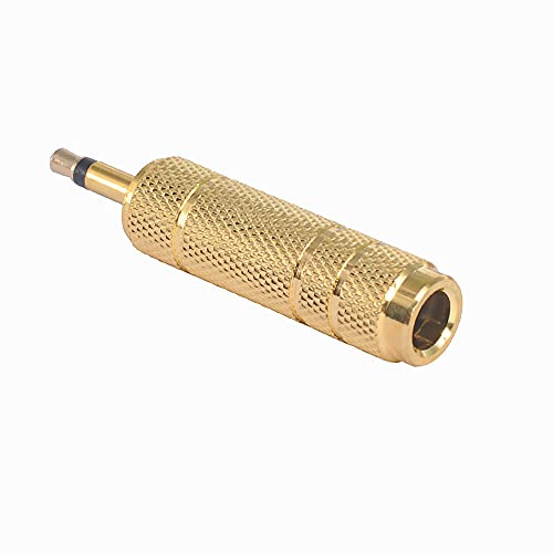 WLGQ HiFi Adaptador estéreo de 6,35 mm a 3,5 mm Mono Full Metal Chapado en Oro Adaptador de Audio estéreo Hembra de 3,5 mm Macho a 6,35 mm Cover