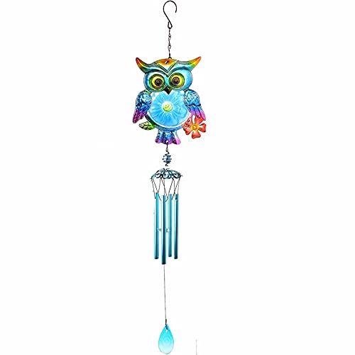 Yyc 1Pcs 3D Owl Wind Chimes Patio Indoor Outdoor Wind Bells Home Decor (Blue) #TOP19