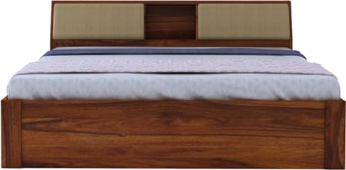 Image of FurnitureSheesham Mayor King Size Bed for Bedroom /Home /Hotel /LivingRoom 2 Drawer Storage Solid Wood King Drawer Bed | Finish Color - Brown 2D, DIY