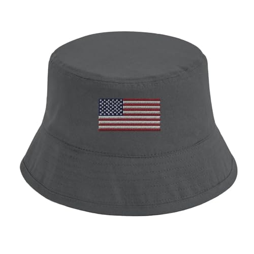 Chapeau bob drapeau des États-Unis en coton léger style américain pour adulte