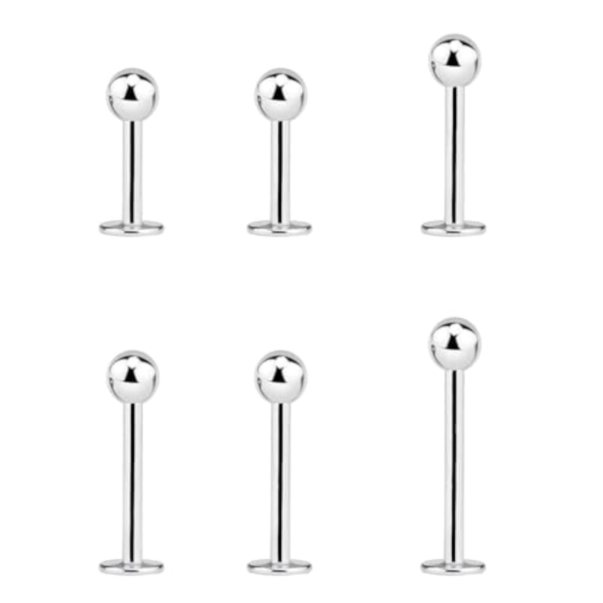 18g/16g Small Tragus Steel Labret Studs Earrings