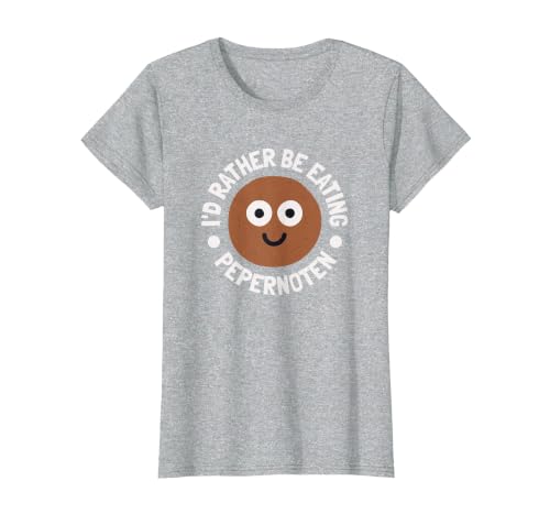 I'd Rather Be Eating Pepernoten - Dutch Pepernoten Cookie T-Shirt, Women, Heather Grey, X-Large